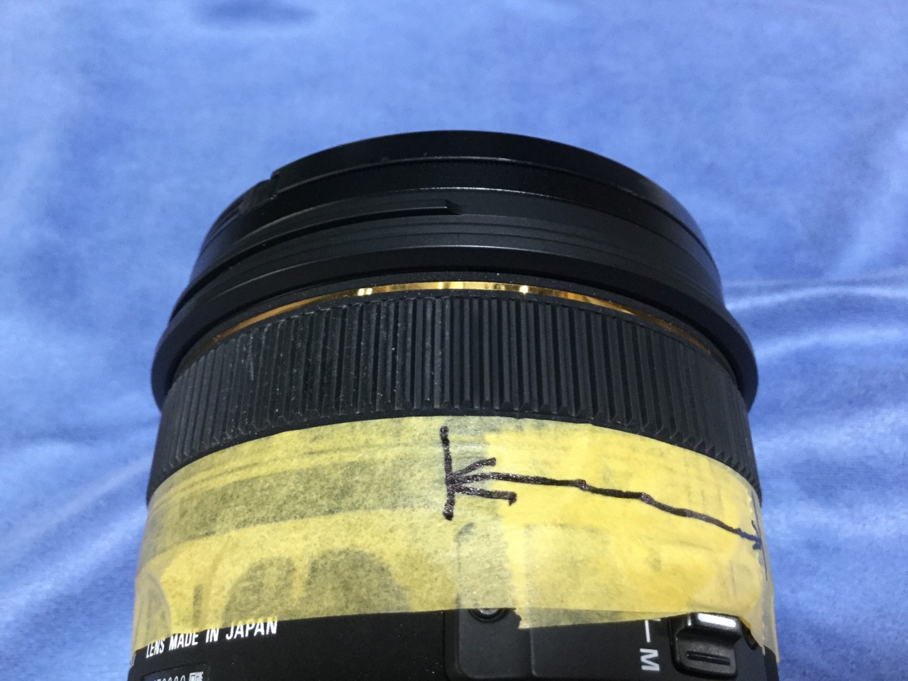 レンズラバー部分の白化解消！ 中古 SIGMA 50mm F1.4 EX DG HSM